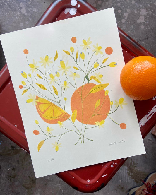 Orange Sunrise - Limited Edition Risograph Print